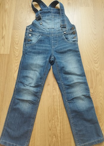 Çocuk Mavi Denim Askılı Tulum