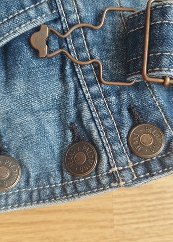 7 Yaş Beden mavi Renk Çocuk Mavi Denim Askılı Tulum
