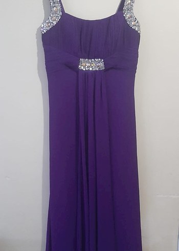 Mor Uzun Abiye Elbise - Görsel 3