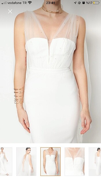xs Beden beyaz Renk Milla çekim elbisesi