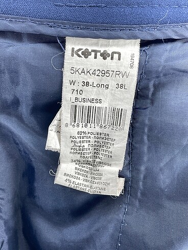 38 Beden lacivert Renk Koton Kumaş Pantolon %70 İndirimli.