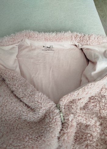 Kız Çocuk Pembe Kürklü Polar Yelek - Görsel 4