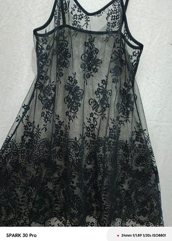 Siyah Dantel Mini  Gecelik - Görsel 2