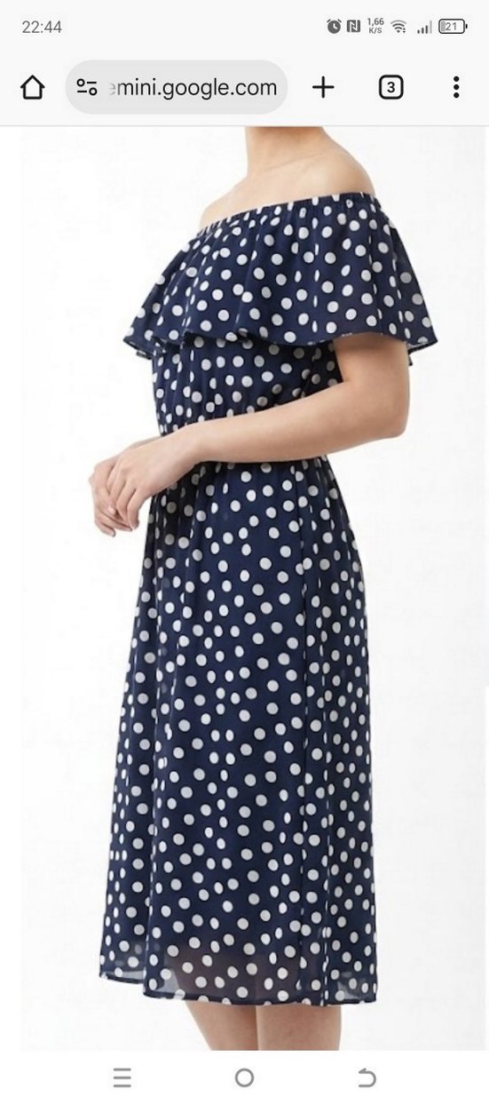 Puantiyeli Midi Elbise - Görsel 2