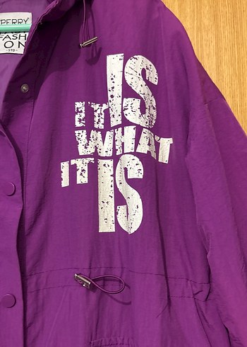 Kadın Mor Uzun Düğmeli Yağmurluk - Görsel 5