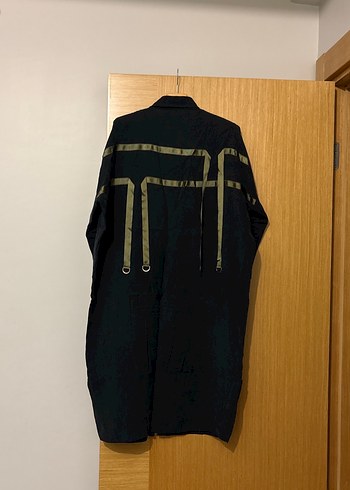 Siyah Uzun Keten Fermuarlı Ceket - Görsel 3
