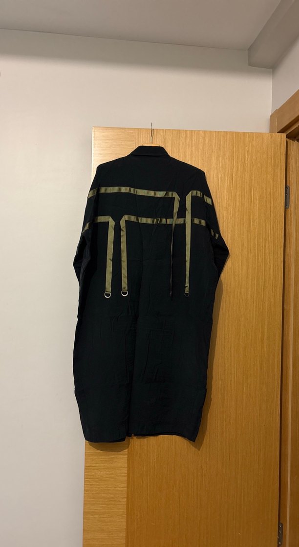 Siyah Uzun Keten Fermuarlı Ceket - Görsel 3