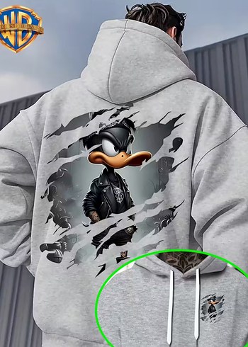 OVERSIZE baskılı unısex sweatshirt