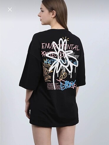 Oversıze baskılı unısex tshirt