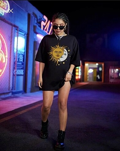 Diğer Oversıze baskılı unısex tshirt