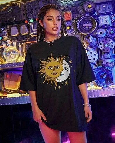 Oversıze baskılı unısex tshirt