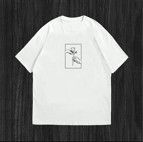 Oversıze baskılı unısex tshirt