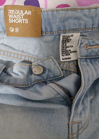 Düğmeli Mini Mavi Denim Şort - Görsel 2