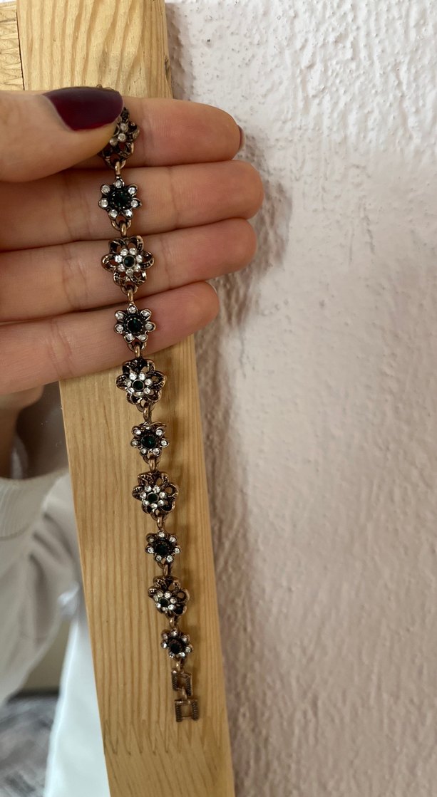 İşlemeli Zincir Detaylı Kadın Bileklik - Görsel 2