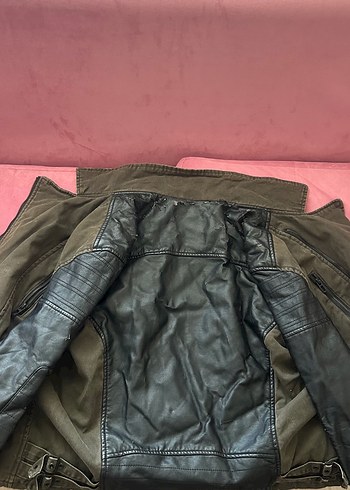 Kahverengi Deri Fermuarlı Unisex Ceket - Görsel 4