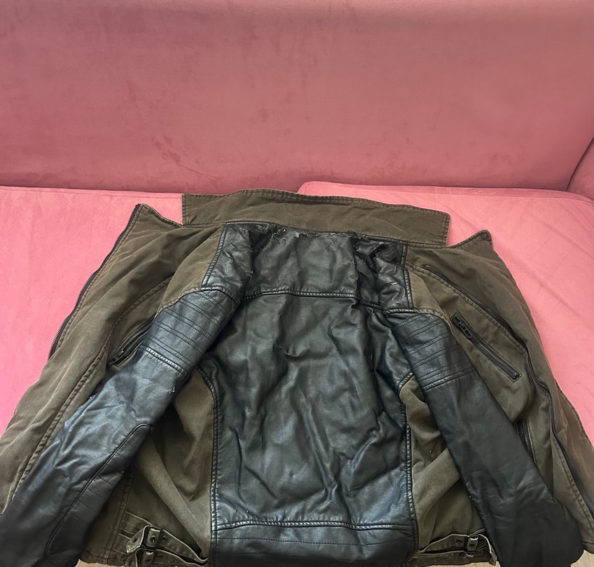 Kahverengi Deri Fermuarlı Unisex Ceket - Görsel 4