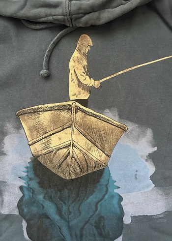 Kaft Baskılı Sweatshirt Kapüşonlu Baskılı Sweatshirt - Görsel 3