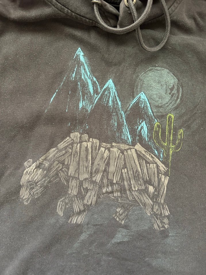 Kapüşonlu Baskılı Sweatshirt - Görsel 3