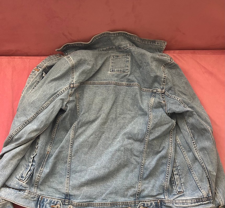 Düğmeli Mavi Kot Ceket - Görsel 3