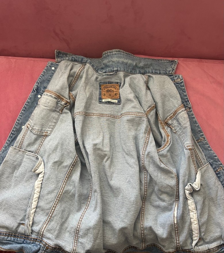 Düğmeli Mavi Kot Ceket - Görsel 4