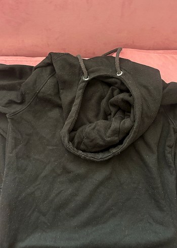 Siyah Kapüşonlu Baskılı Sweatshirt - Görsel 4