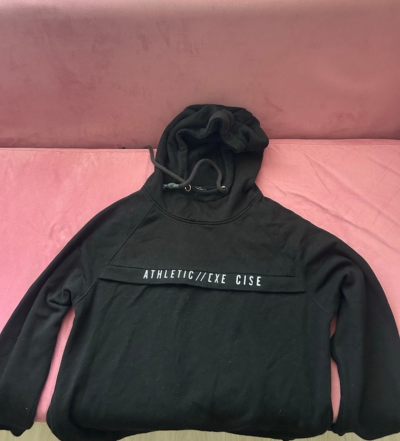 Siyah Kapüşonlu Baskılı Sweatshirt - Görsel 3