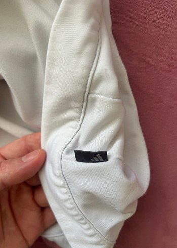 Beyaz Adidas Fermuarlı Spor Ceket - Görsel 4