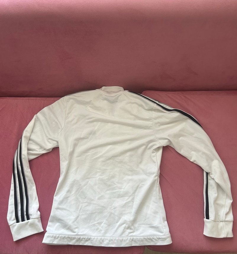 Beyaz Adidas Fermuarlı Spor Ceket - Görsel 3