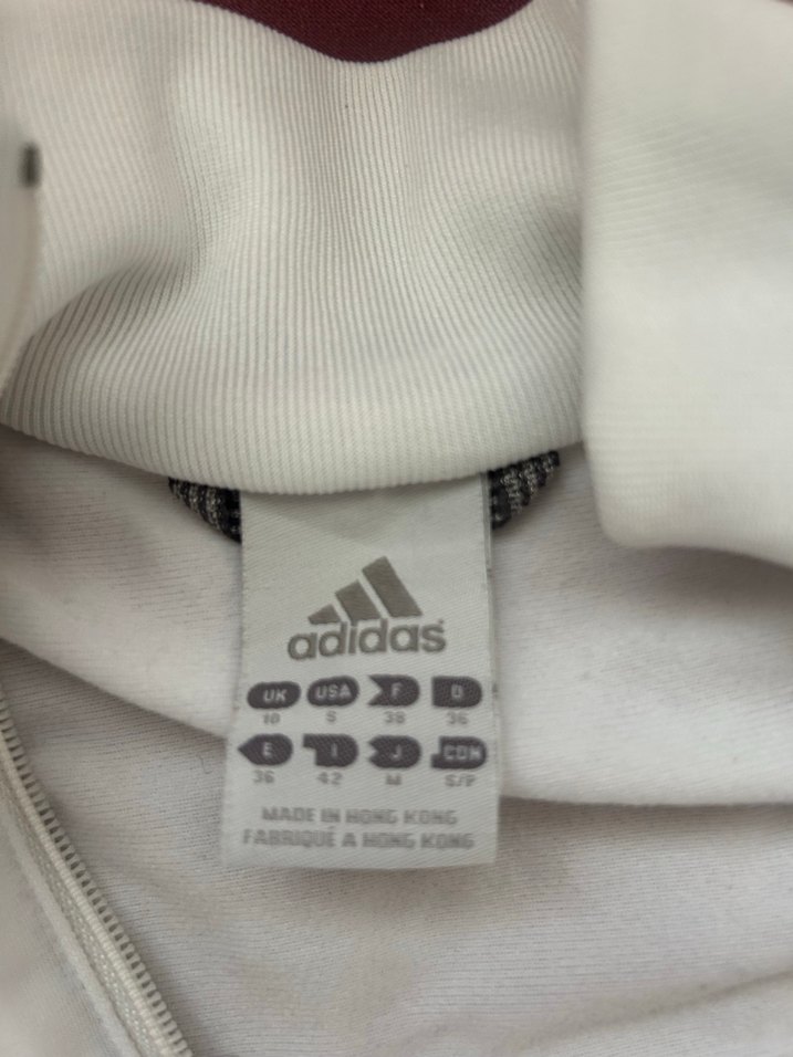 Beyaz Adidas Fermuarlı Spor Ceket - Görsel 2