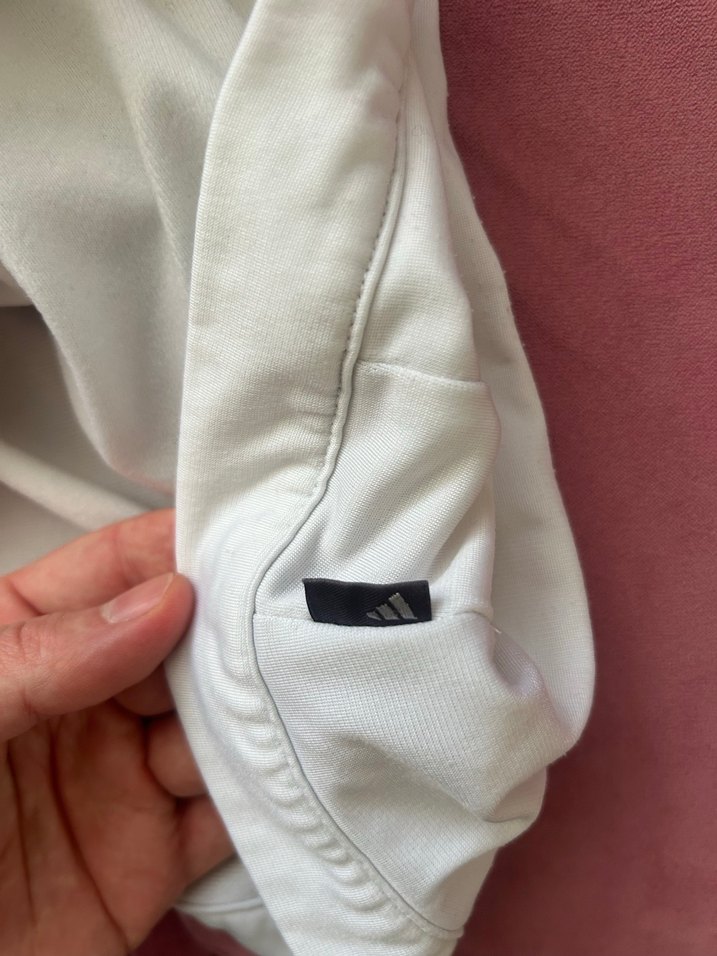 Beyaz Adidas Fermuarlı Spor Ceket - Görsel 4