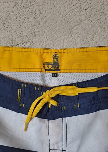 Quiksilver Erkek Lacivert Çizgili Deniz Şortu - Görsel 3