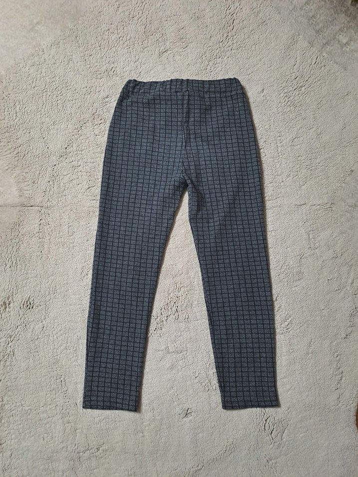 Vintage Gri Beli Kuşaklı Kareli Kadın Pantolon - Görsel 2