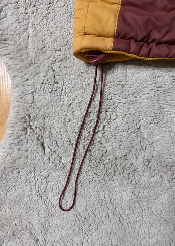 Vintage Sarı/Bordo Çift Taraflı Fermuarlı Çıt Çıtlı Peluş Mont - Görsel 11