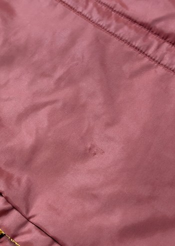 Vintage Sarı/Bordo Çift Taraflı Fermuarlı Çıt Çıtlı Peluş Mont - Görsel 15