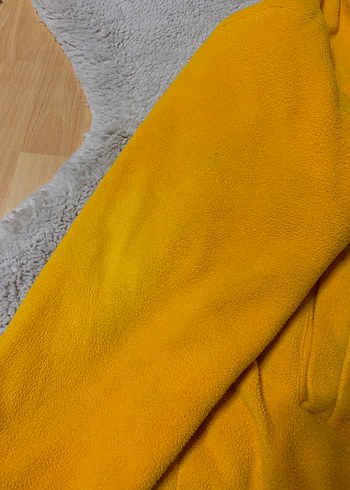 Vintage Sarı/Bordo Çift Taraflı Fermuarlı Çıt Çıtlı Peluş Mont - Görsel 17