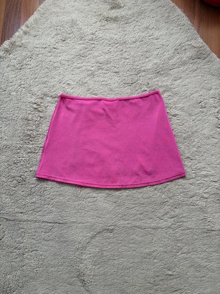 Vintage Fairycore Pembe Fuşya Kelebekli Mini Plaj Eteği — görsel 3/7