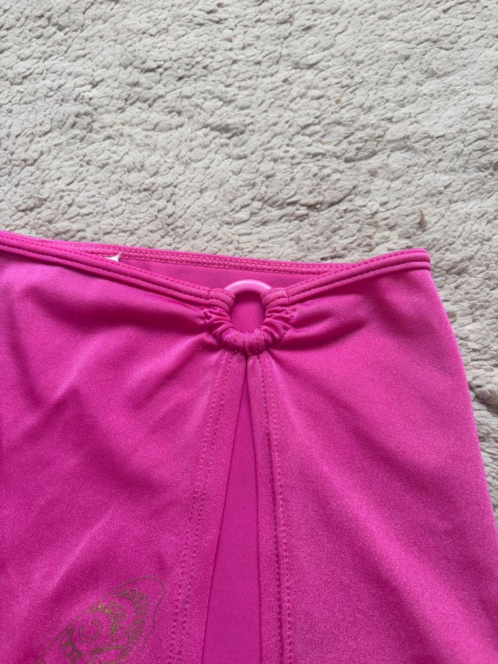 Vintage Fairycore Pembe Fuşya Kelebekli Mini Plaj Eteği — görsel 5/7