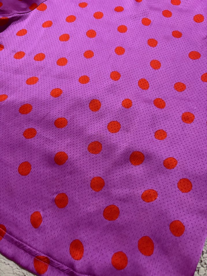 Vintage Mango Mor Kırmızı Puantiyeli Rahat Şık Bluz — görsel 4/11