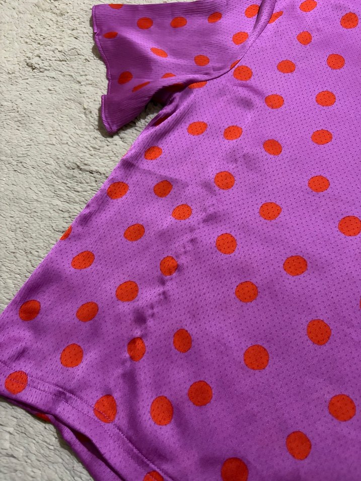 Vintage Mango Mor Kırmızı Puantiyeli Rahat Şık Bluz — görsel 8/11