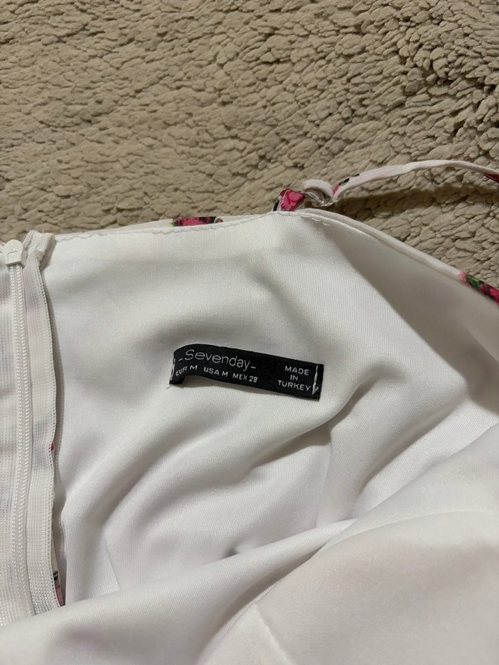 Vintage Sevenday Romantik Çiçekli Straplez Askılı Mini Elbise — görsel 6/10
