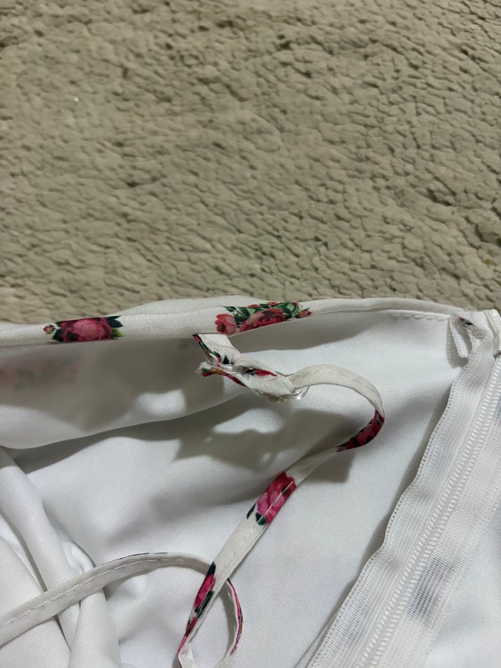 Vintage Sevenday Romantik Çiçekli Straplez Askılı Mini Elbise — görsel 9/10