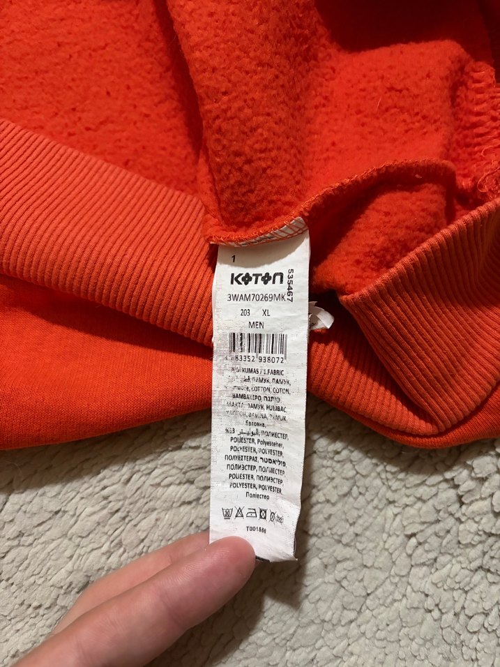 Vintage Koton Turuncu Kapüşonlu Anime Baskılı Sweatshirt/Hoodie — görsel 8/8
