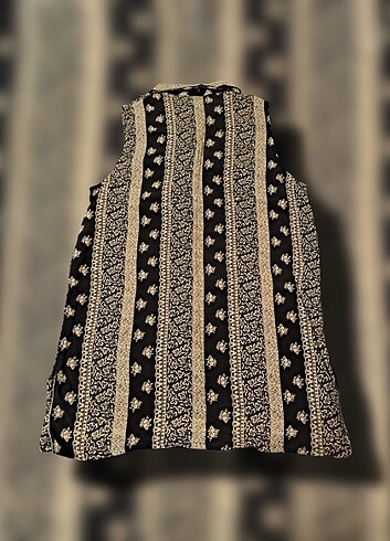 American Vintage Etnik Desenli Vintage Polo Yaka Bluz