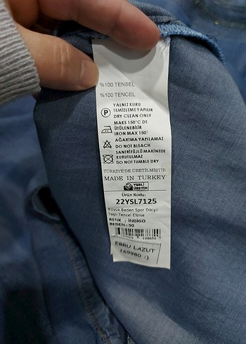 Büyük Beden Taşlı Tencel Elbise - Görsel 8