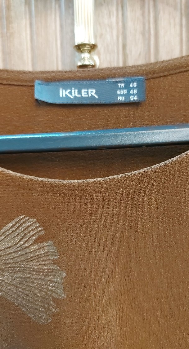 İkiler Marka Baskılı Salaş Uzun Elbise - Görsel 3