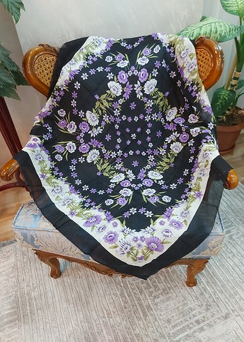 Mor Çiçekli Tülbent, Yemeni, Yazma - Görsel 4