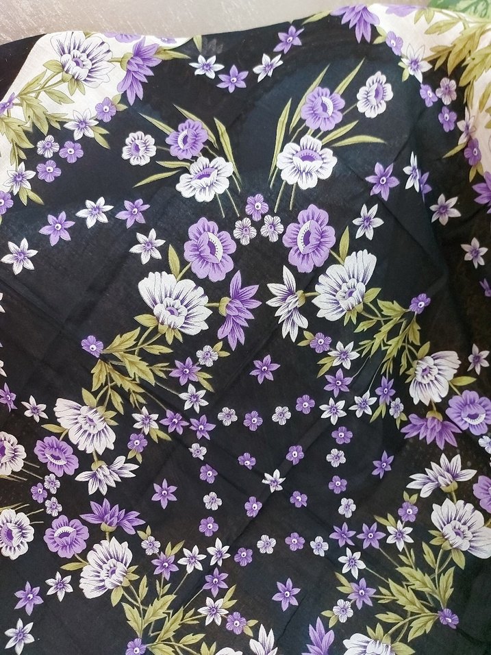 Mor Çiçekli Tülbent, Yemeni, Yazma - Görsel 3