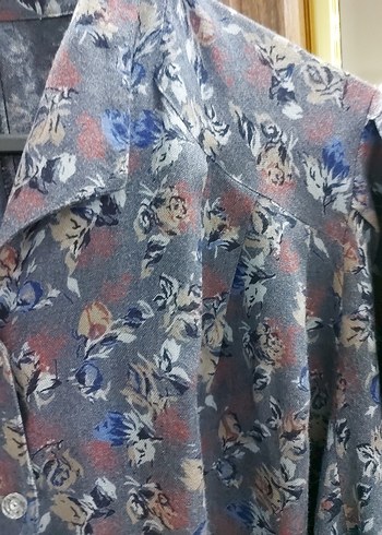 Gri Desenli Uzun Kollu Bohem Gömlek - Görsel 3