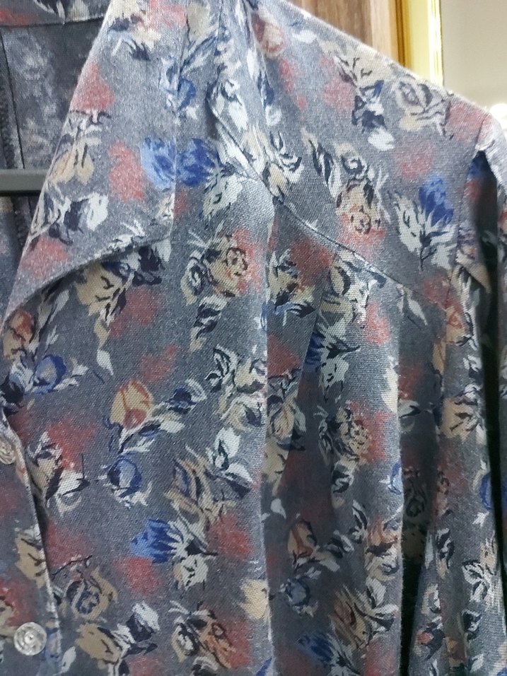 Gri Desenli Uzun Kollu Bohem Gömlek - Görsel 3