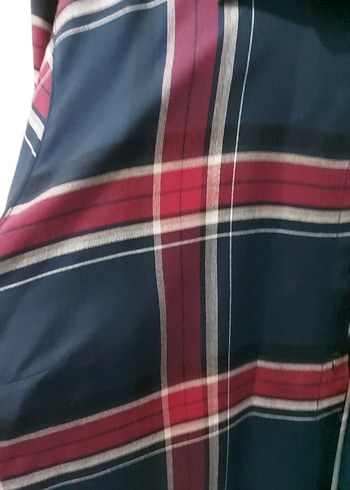 Bordo Ekoseli Uzun Kollu Rahat Kadın Gömlek - Görsel 7